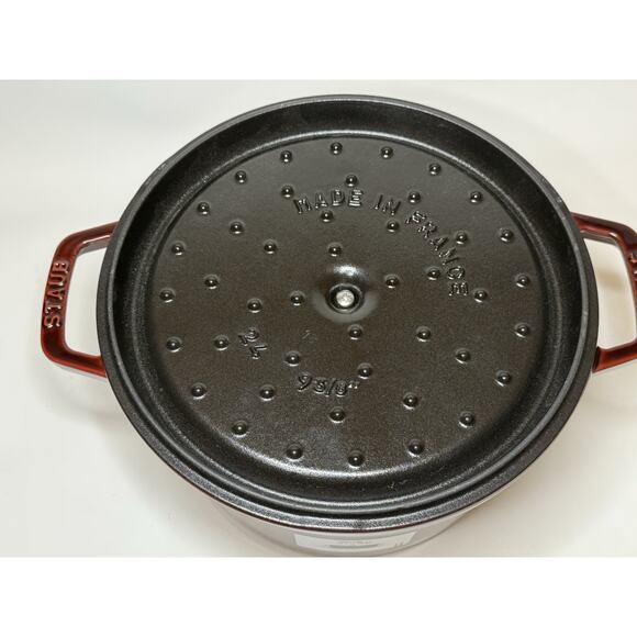Staub 5 Qt Deep Round Cocotte Grenadine 4.7L MADE IN FRANCE CAST IRON - Picture 6 of 8